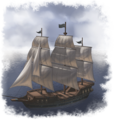 Zeichnung eines Schiffs aus der zweiten Ära