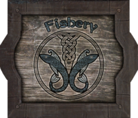 Schild der Fischerei von Rifton