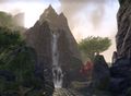 Granitberge mit Wasserfall